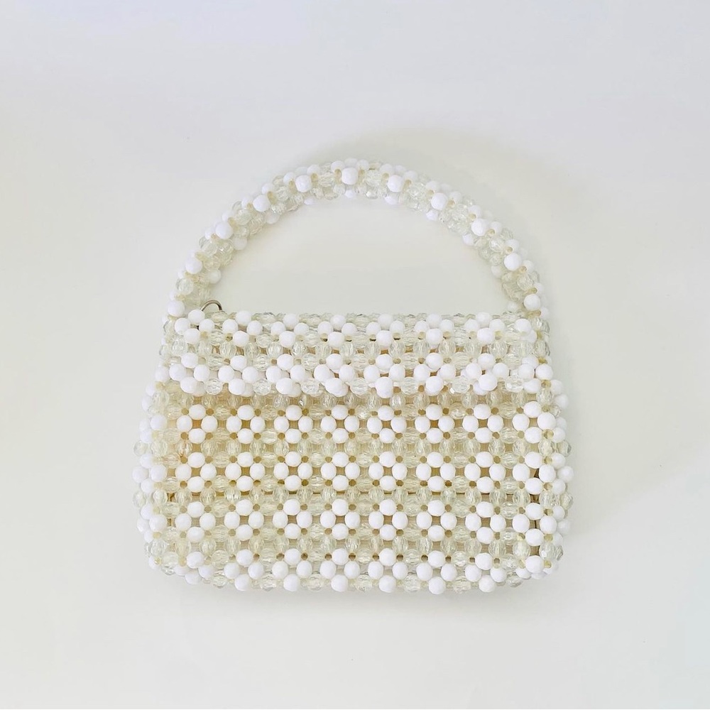 Vintage white beaded bag